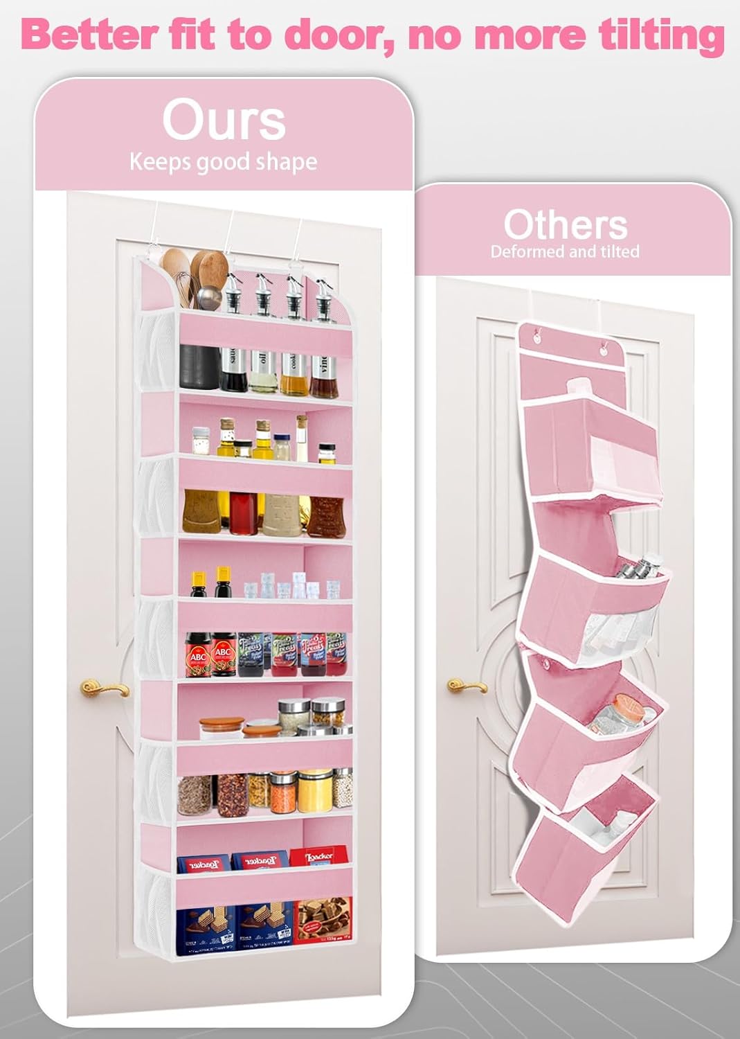 1 Pack Over The Door Storage Organizer with 5 Pockets 10 Mesh Pockets, 44 lbs Weight Capacity Door Hanging Organizers and Storage for Bedroom,Bathroom,Nursery,Kidroom,Babyroom