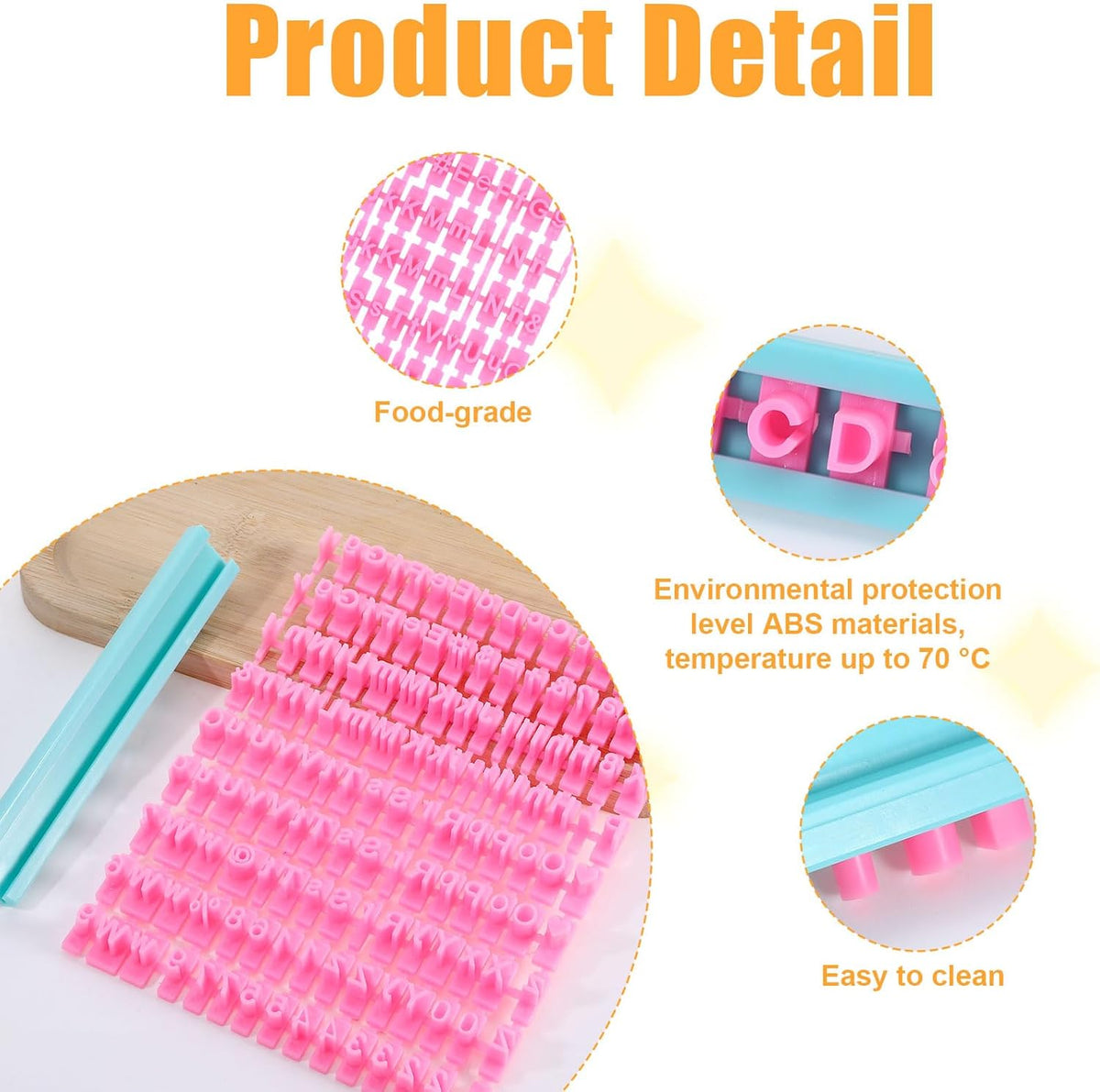 172Pcs Letter Stamps for Clay, Pottery Name Alphabet Cookie Stamps Molds for Cake Baking Chocolate, Embosser Fondant Clay Letter Stamp Cutters Stencils, Mooncake Air Dry Polymer Clay Cutters Molds