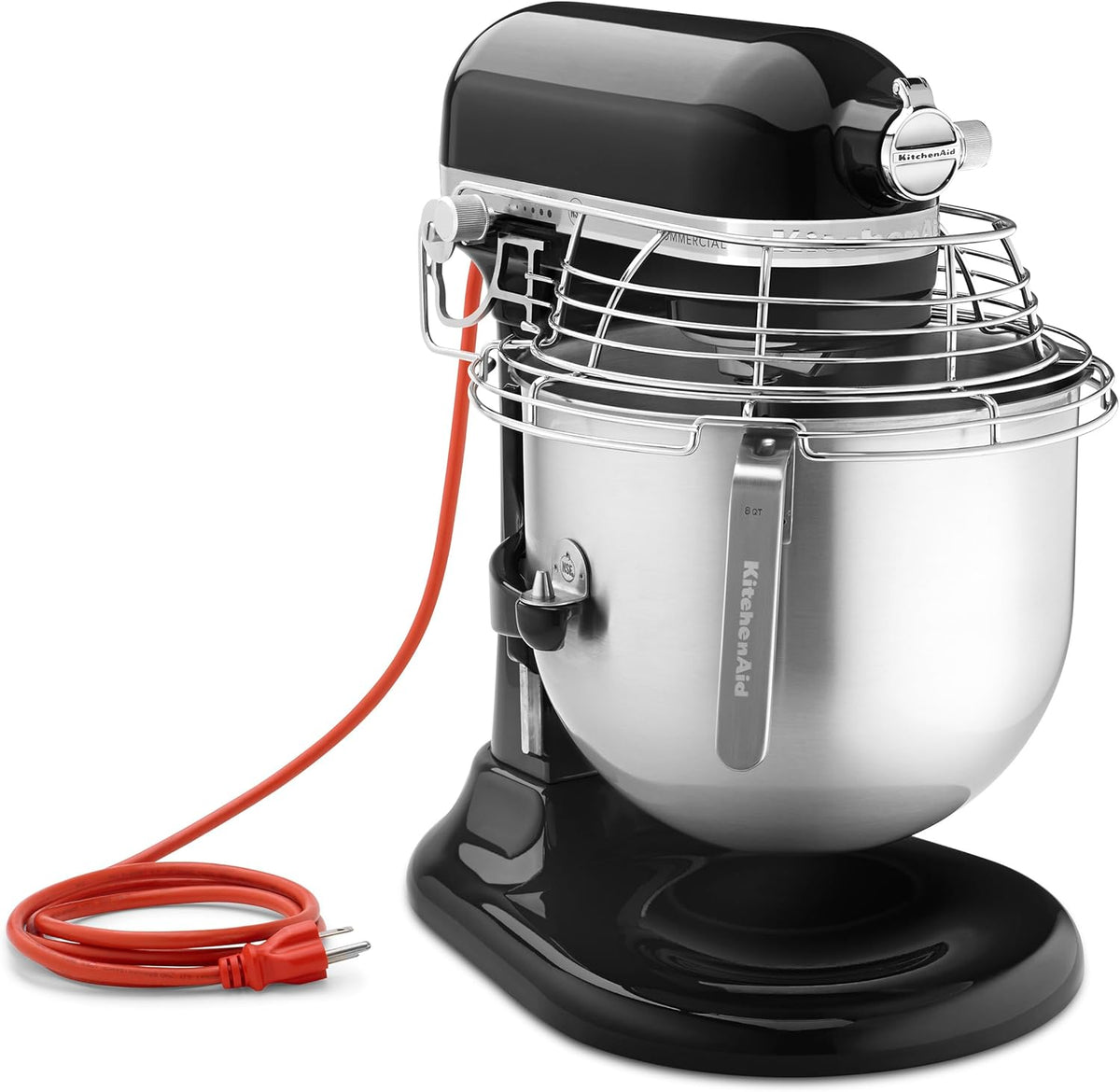KitchenAid KSMC895OB 8-Quart Commercial Countertop Mixer with Bowl-Guard, 10-Speed, Gear-Driven, Onyx Black