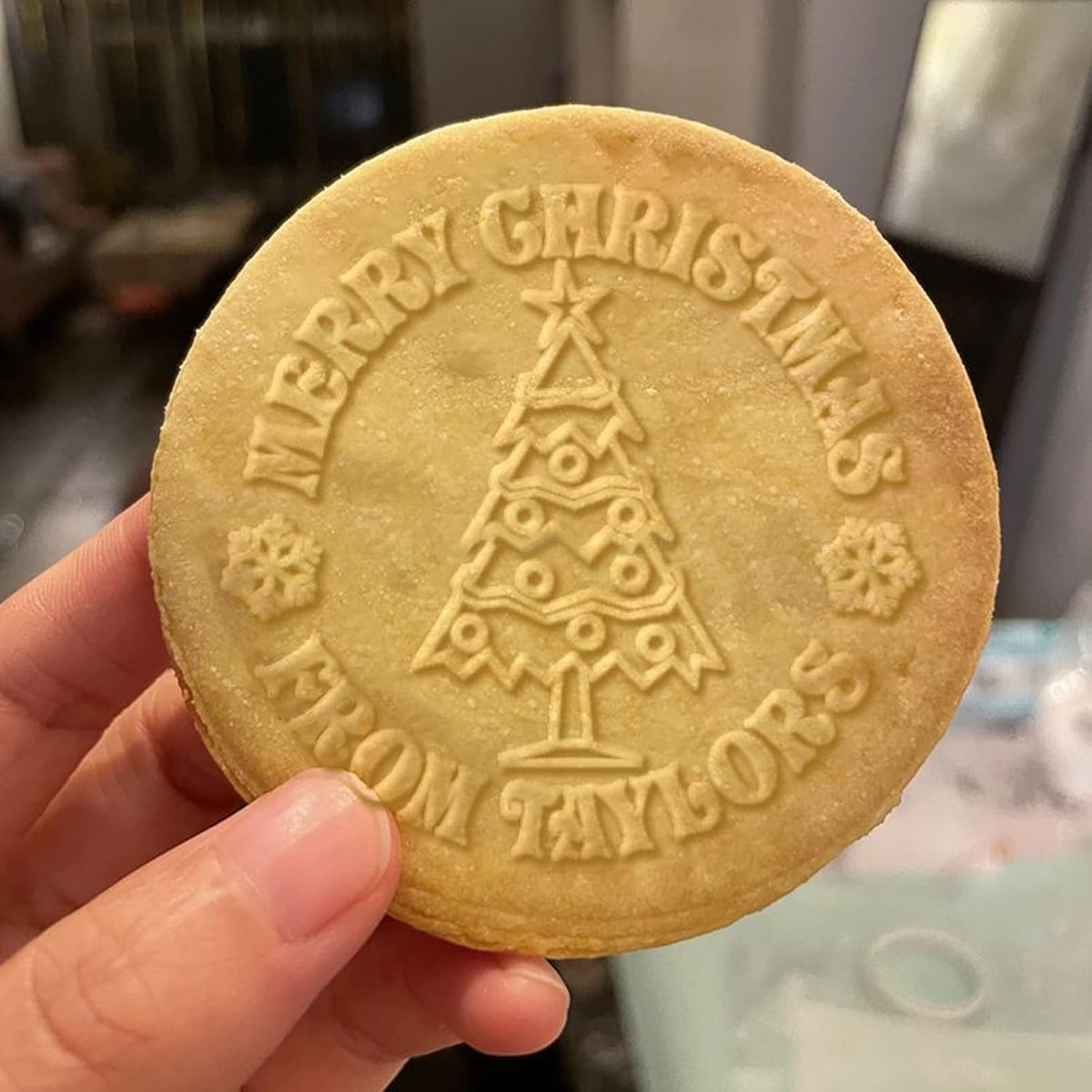 2025 Personalized Christmas Cookie Stamp Unique 3D Embossed Design Fun Tool for Baking Art (D)