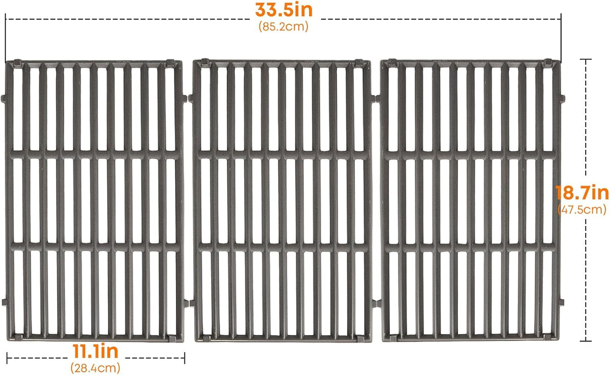 Stanbroil Cast Iron Cooking Grate for Weber Genesis II and Genesis II LX 400 Series Gas Grills - Grill Grid Grate for Genesis 2022 Genesis E-435, Genesis S-435, Genesis SPX-435, Set of 3