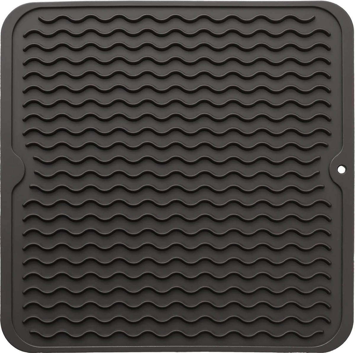 Silicone Dish Drying Mat for Multiple Usage,Easy clean,Eco-friendly,Heat-resistant Silicone Mat for Kitchen Counter or Sink,Refrigerator or Drawer liner Coffee M 12 inches x 12 inches
