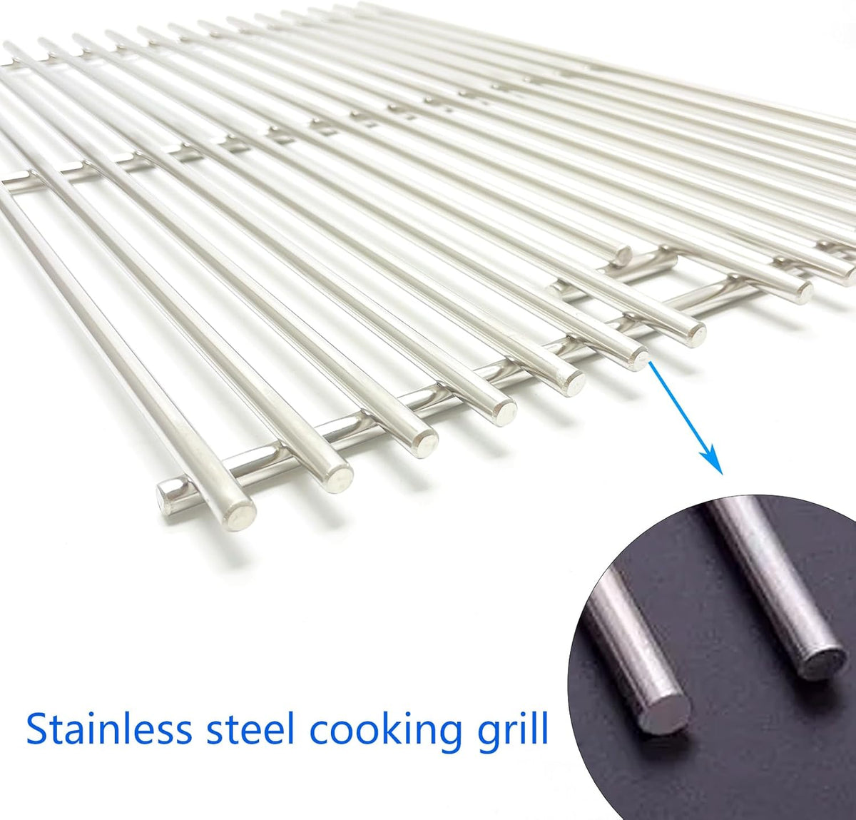 19" Stainless Steel 2 Grates for Bakers and Chefs GR2039201-BC-00, ST1017-012939 Brinkmann 810-8532-F 810-2200-0, 810-2210-0 810-2310-0 810-8401-S 810-8532-F 810-8534-S Chef BIG-8116 Grill