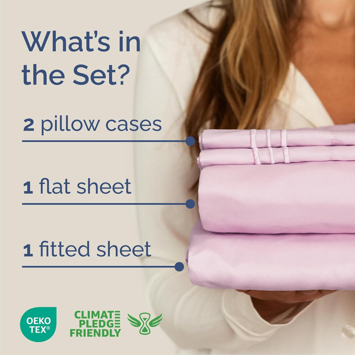 Cal King Size 4 Piece Sheet Set - Comfy Breathable & Cooling Bed Sheets Set - Hotel Luxury Bedding for Women, Men, Kids, Teens, Boys & Girls - Deep Pockets, Soft, Wrinkle Free - Oeko-Tex - Light Pink