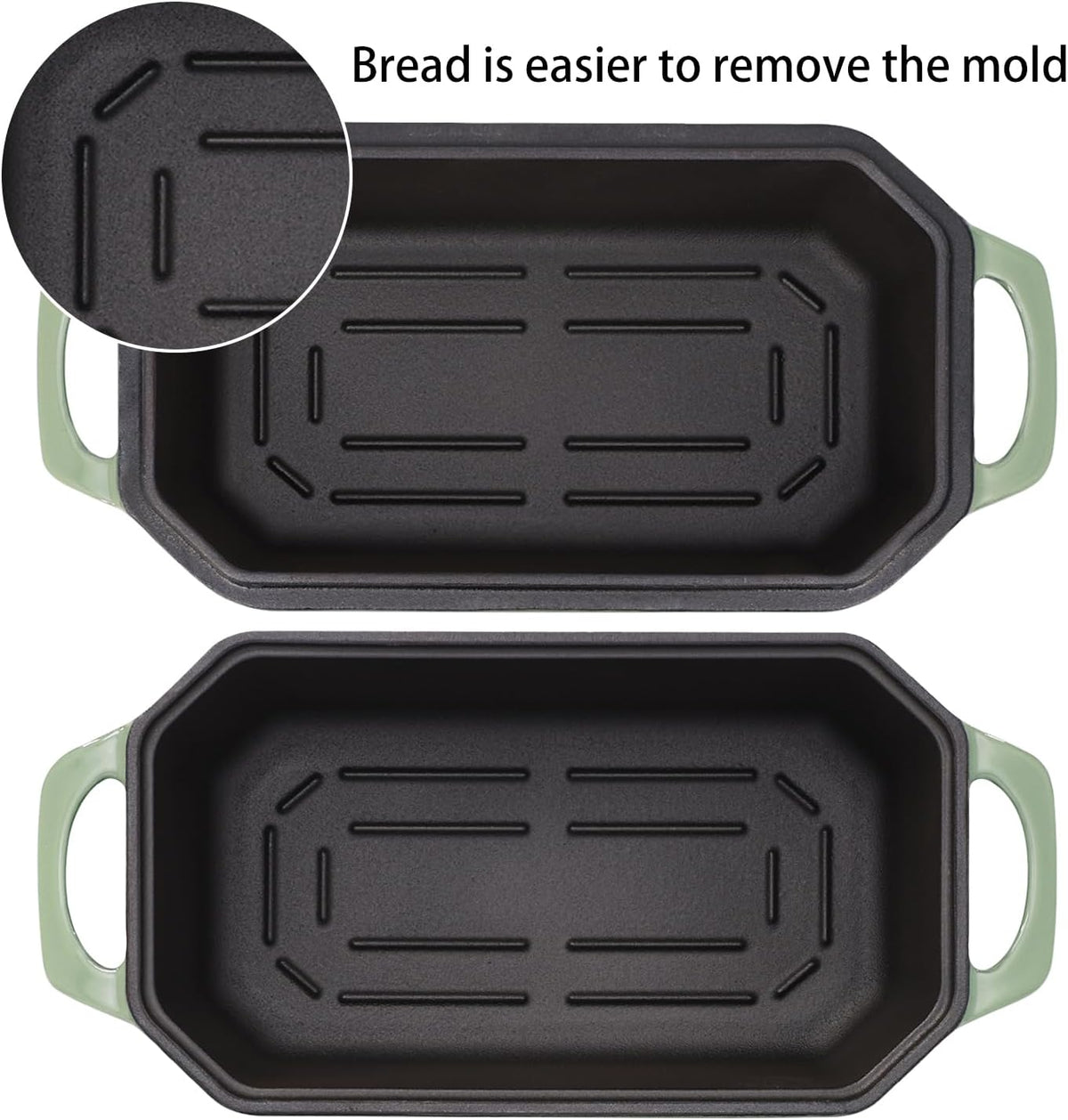 Bread Pan Cast Iron Loaf Pan with Lid 9x5 Inch Bread Loaf Pan for Baking Bread Enameled Cast Iron Sourdough Bread Pan