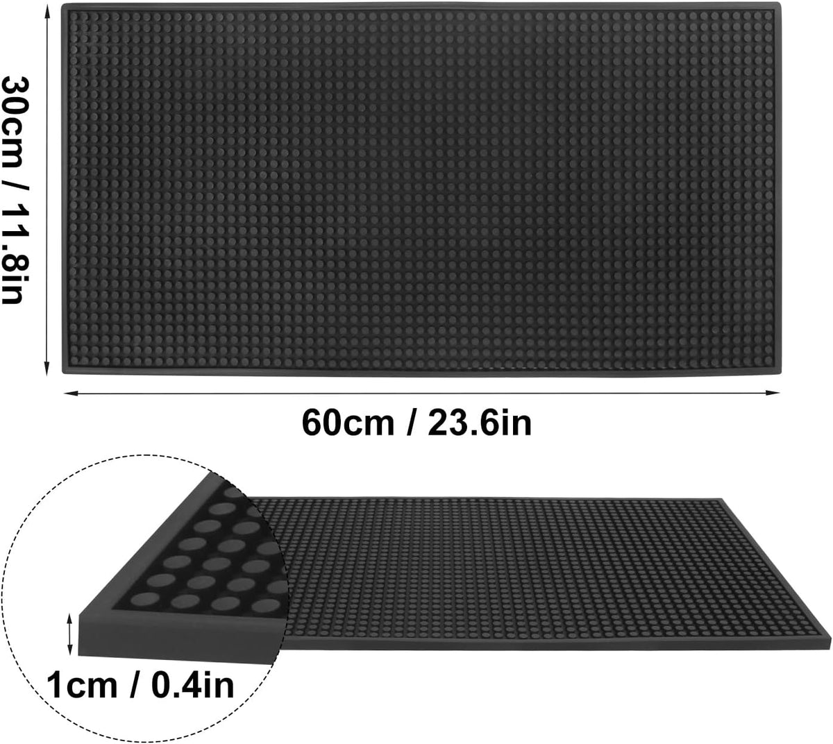3 Pack Rubber Bar Mats, 24" x 12" Black Large Bar Service Mat, Spill Mat for Countertop, Bartending, Rubber Bar Mats, Efficient and Stylish Solution for Every Bartending Need,by KUKLIPJIM