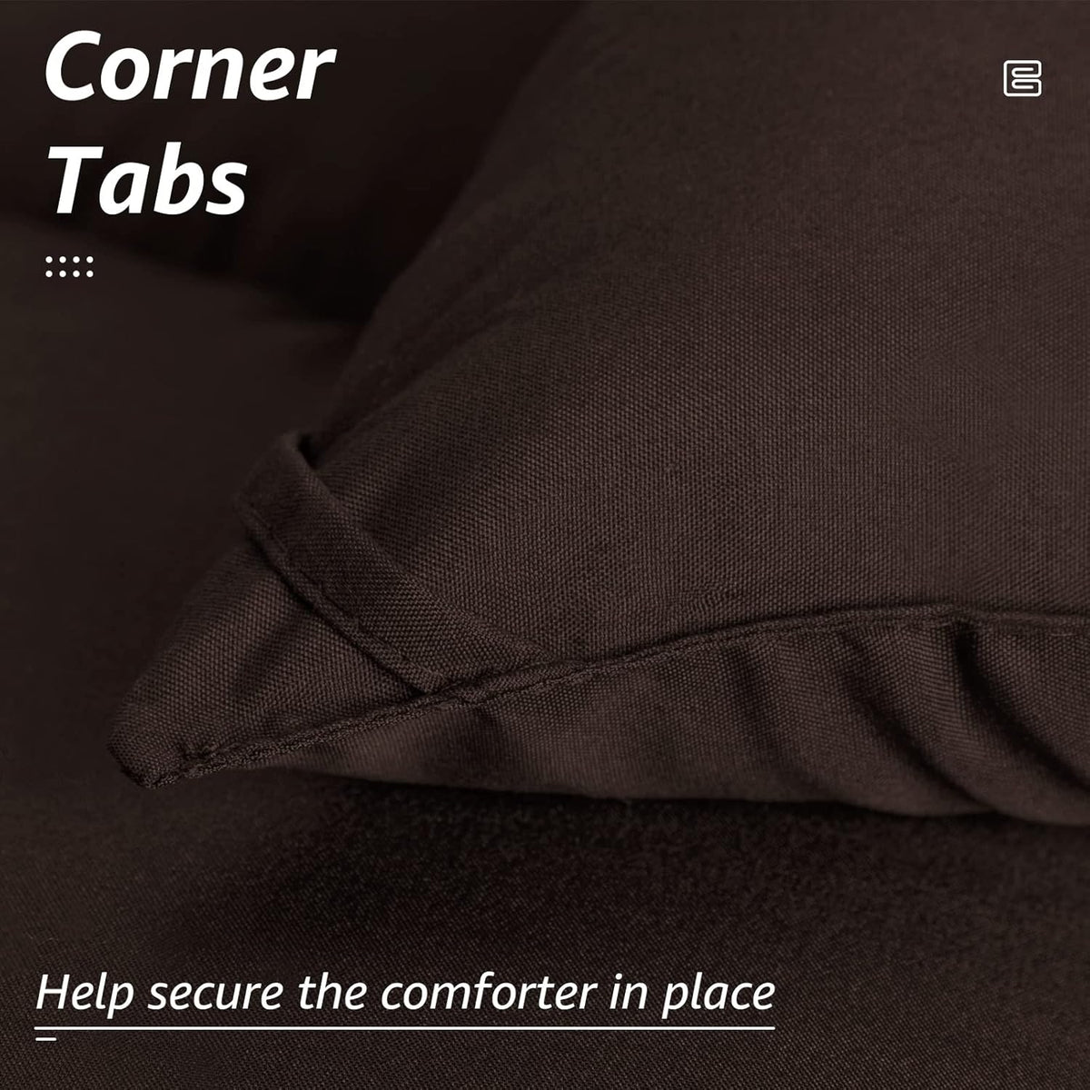 HYLEORY All Season Queen Size Bed Comforter - Cooling Goose Down Alternative Quilted Duvet Insert with Corner Tabs - Winter Warm - Machine Washable - Brown