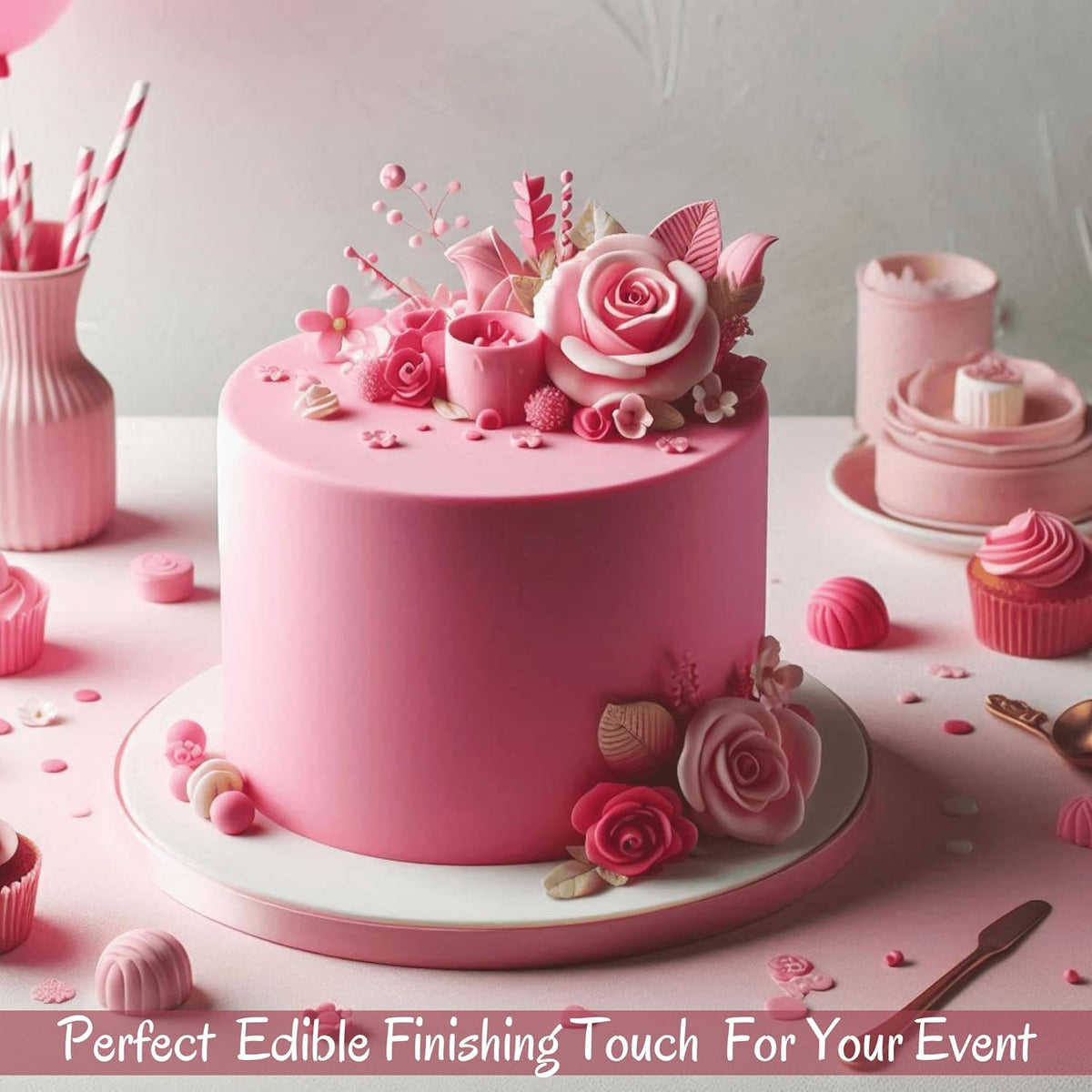 Confect Old Rose Pink Fondant for Cake Decorating Fondant, Smooth & Pliable Icing for Cakes, Cupcakes & Sugarcraft | Vegan, Gluten-Free, Nut-Free, Palm Oil-Free – 8.8 Oz