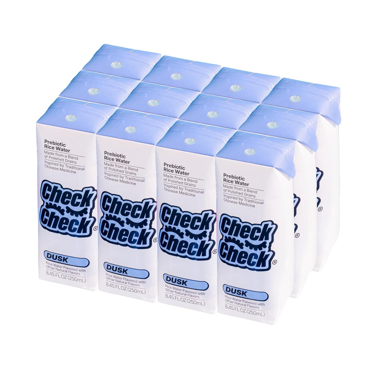 CheckCheck Prebiotic Rice Water, Dawn and Dusk Variety, 12 Pack, 8.45 Fl Oz Bottles (12 Pack, Dusk)