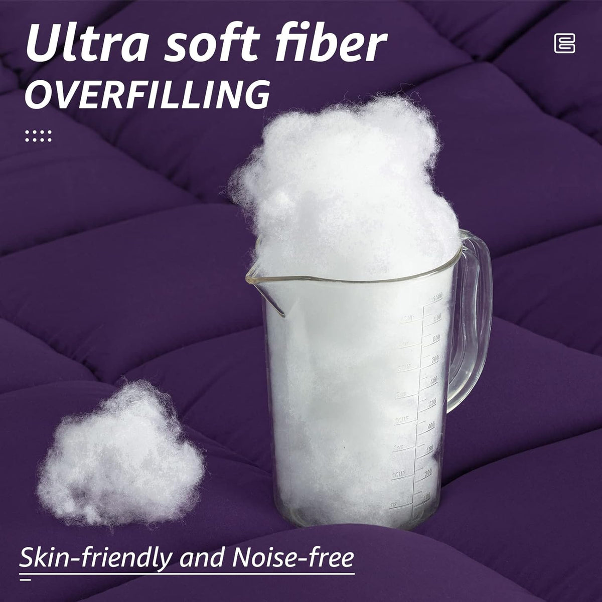 HYLEORY All Season Queen Size Bed Comforter - Cooling Goose Down Alternative Quilted Duvet Insert with Corner Tabs - Winter Warm - Machine Washable - Purple