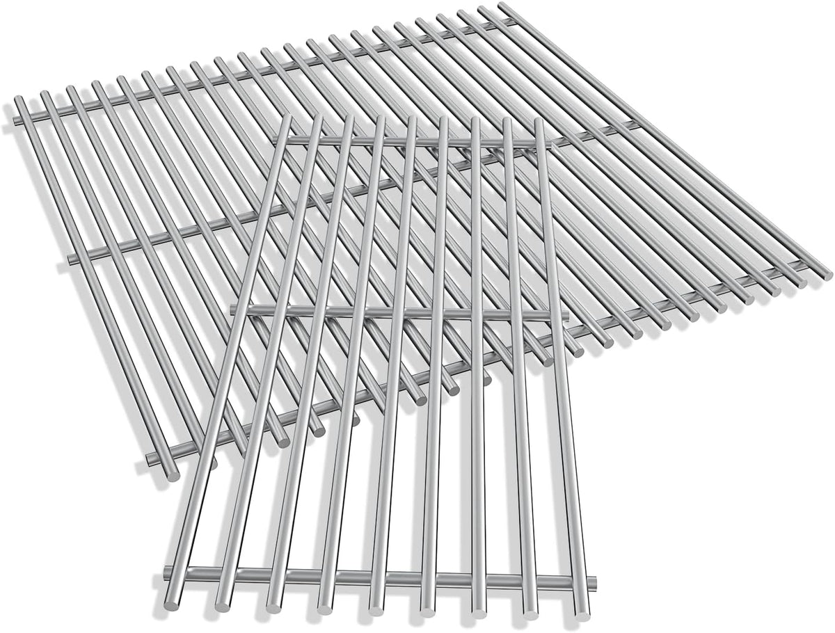 KEESHA Grill Grates for Weber Spirit 300 and GS4 Spirit II 300 Series, Spirit 700, Genesis Silver B & C, Solid Food Grade 304 Stainless Steel Cooking Grates