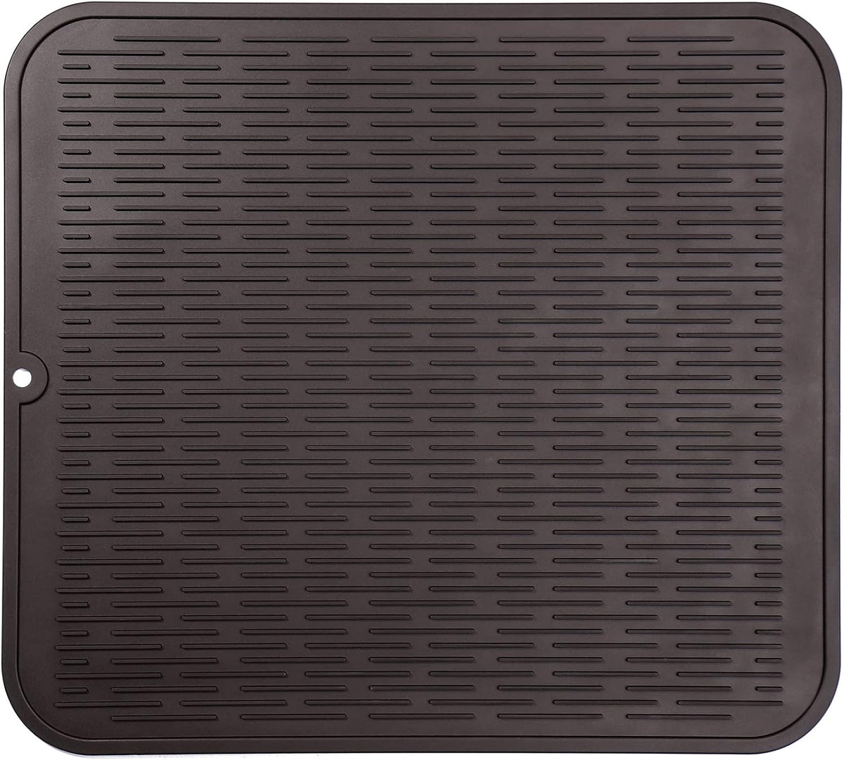 Silicone Dish Drying Mat for Multiple Usage,Easy clean,Eco-friendly,Heat-resistant Silicone Mat for Kitchen Counter or Sink,Refrigerator or Drawer Liner Coffee 2XL 24 inches x 18 inches