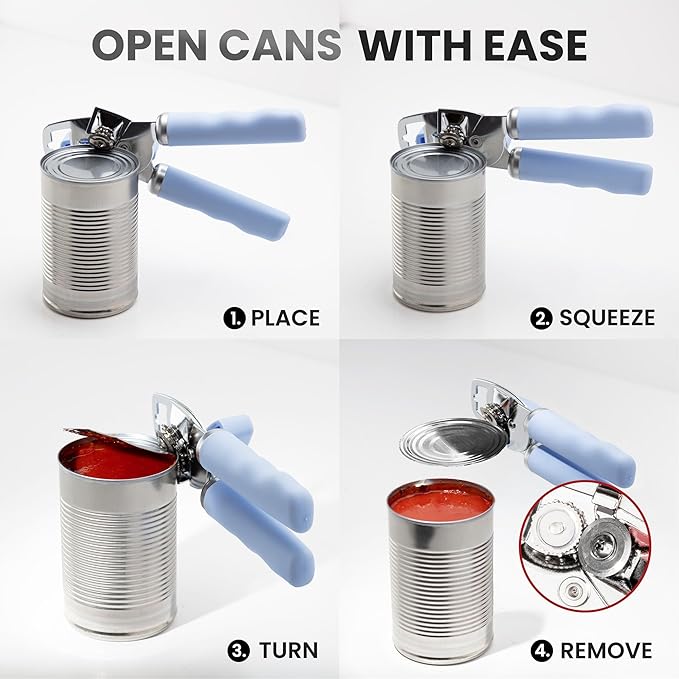 Zulay Kitchen Manual Can Opener with Bottle Opener with Turn Knob