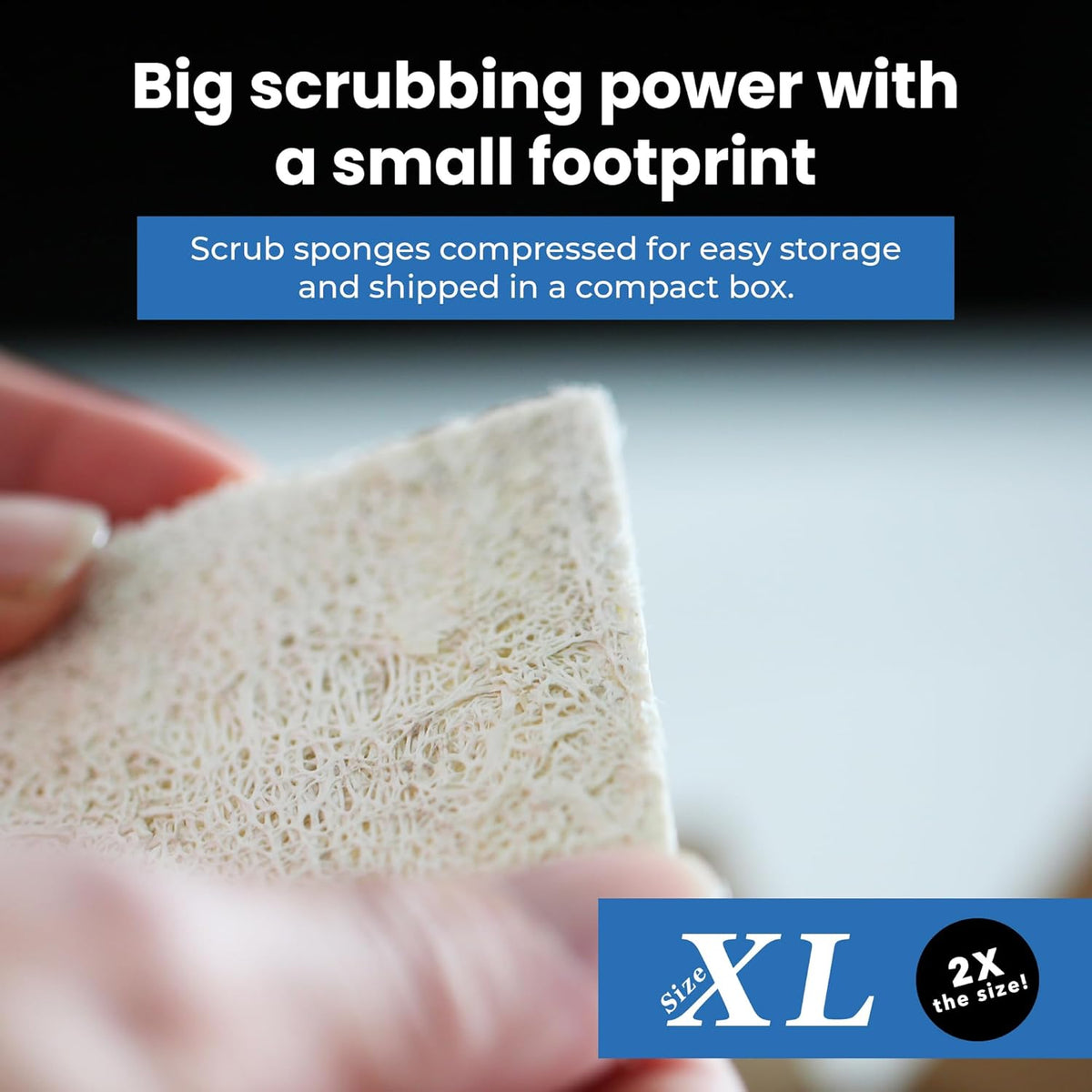 Scrub & Throw XL Scrub Sponges (Pack of 15), All-Purpose Household Natural Loofah Sponges, for Dishes, Cleaning, Non-Scratch