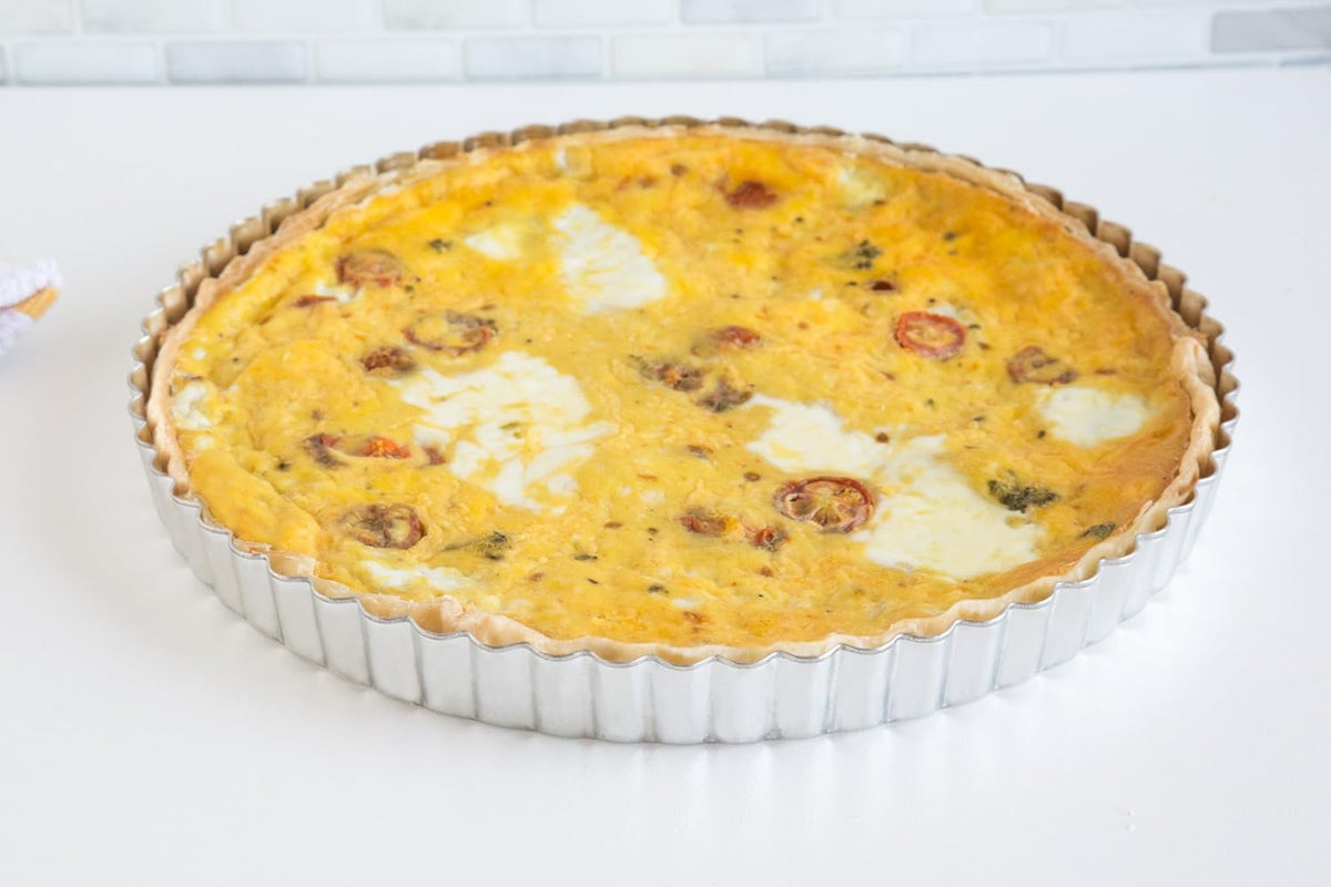 Fox Run Round Tartlet/Quiche Pan with Removable Bottom, Tin-Plated Steel, 9.5-Inch