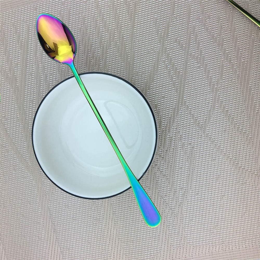 10 Piece Long Handle Iced Tea Spoon, Stainless Steel Coffee Mixing Spoons - Long Cream Dessert Spoons