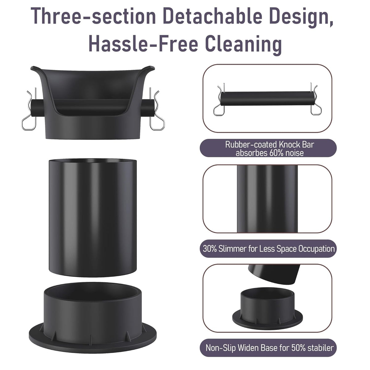 4L Espresso Knock Box, Coffee Grounds Disposal and Recycle Trash Can with Brush, Towel and 100 pcs Collecting Bags, Barista Essential Coffee Accessory for Cafe Shop Home Bars Office Work Breakroom