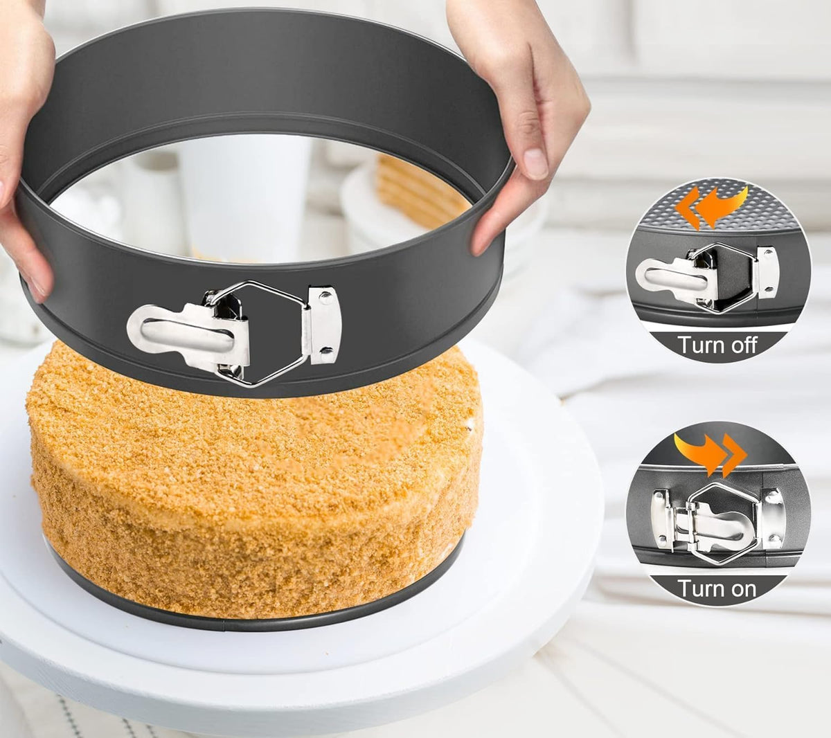 10 Inch Springform Pan Round Non Stick Cheesecake Pan Durable Baking Cake Pans with Removable Bottom Cake Molds for Baking