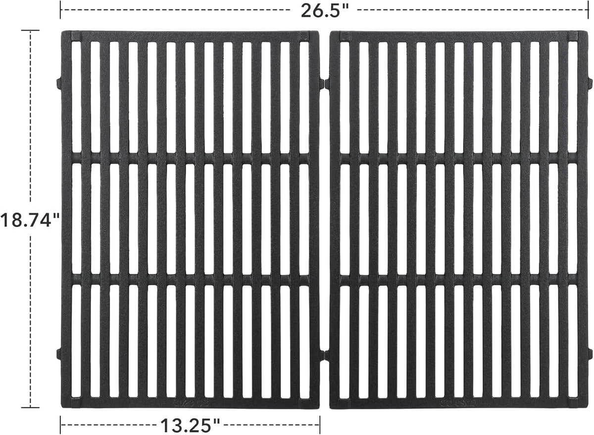 Stanbroil Cast Iron Cooking Grate for Weber Genesis II and Genesis II LX 300 Series Gas Grills - Grill Grid Grate for Weber Genesis 2022 - Replacement Parts for Weber 66095, Set of 2