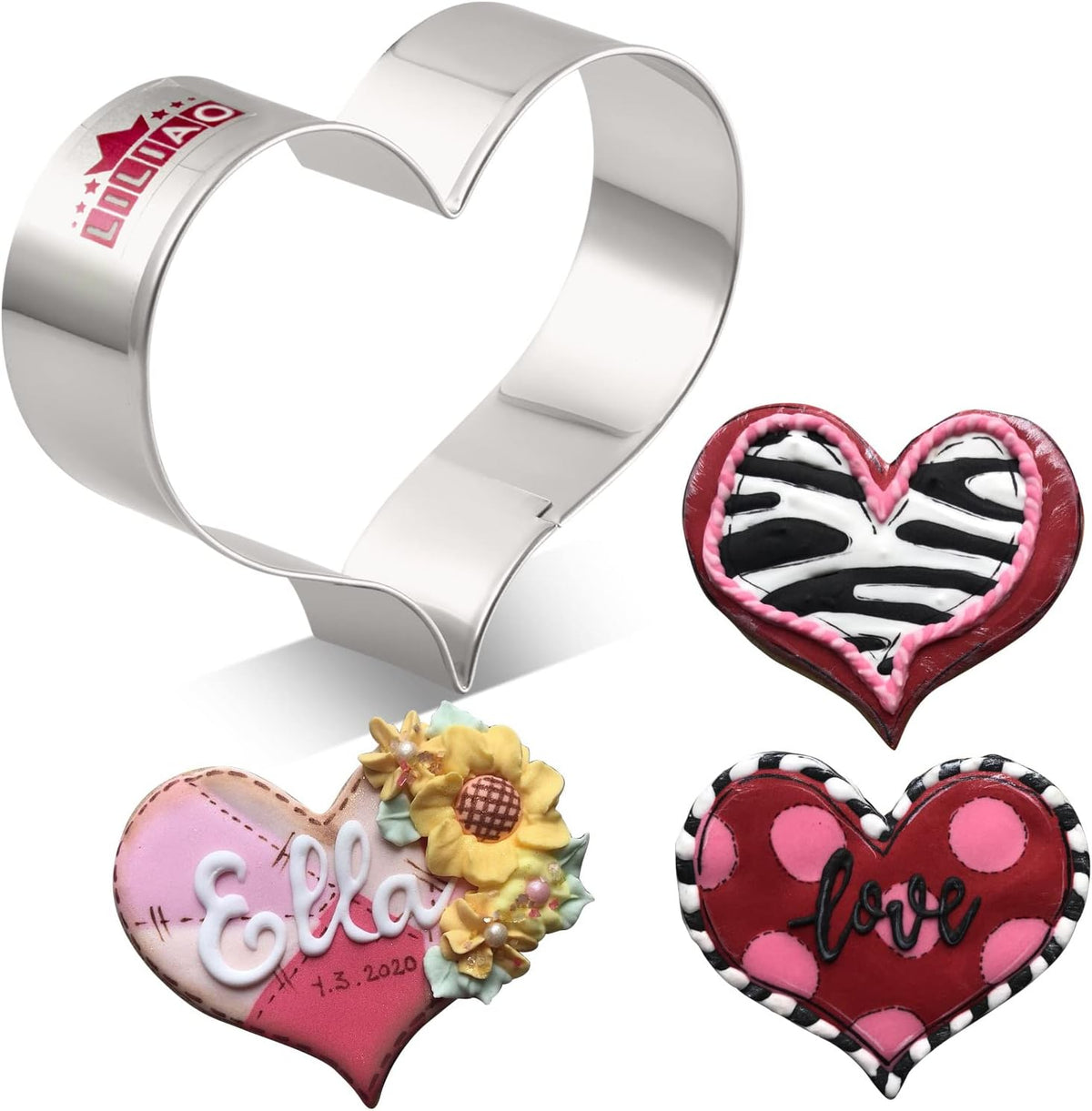 LILIAO Heart Cookie Cutter for Wedding/Baby Shower/Mother's Day - 3.6 x 2.8 inches - Stainless Steel
