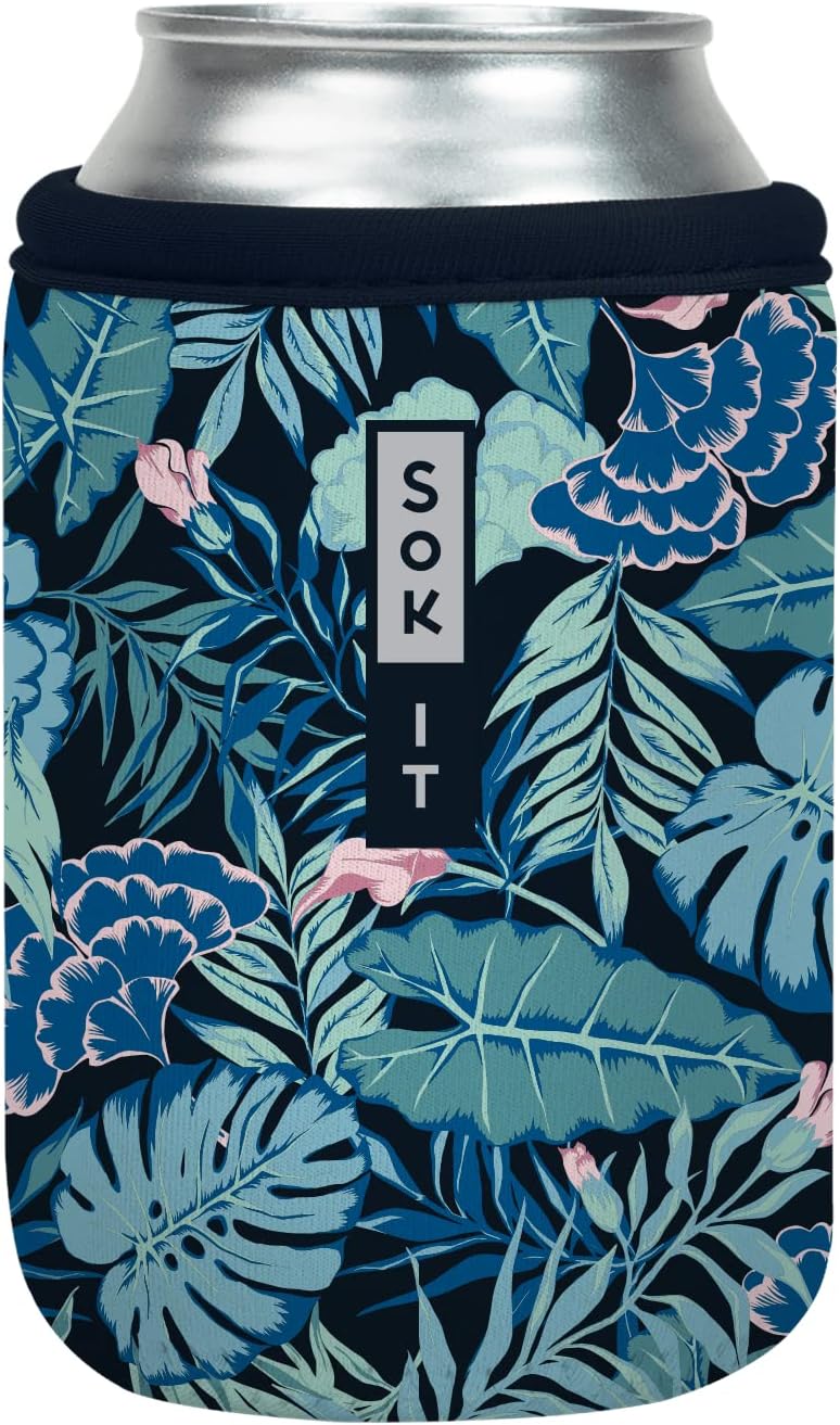 Sok It CanSok Sleeve for Beer & Soda Insulated Neoprene Cover (Paradise Vibes, 12oz Can Sleeve)