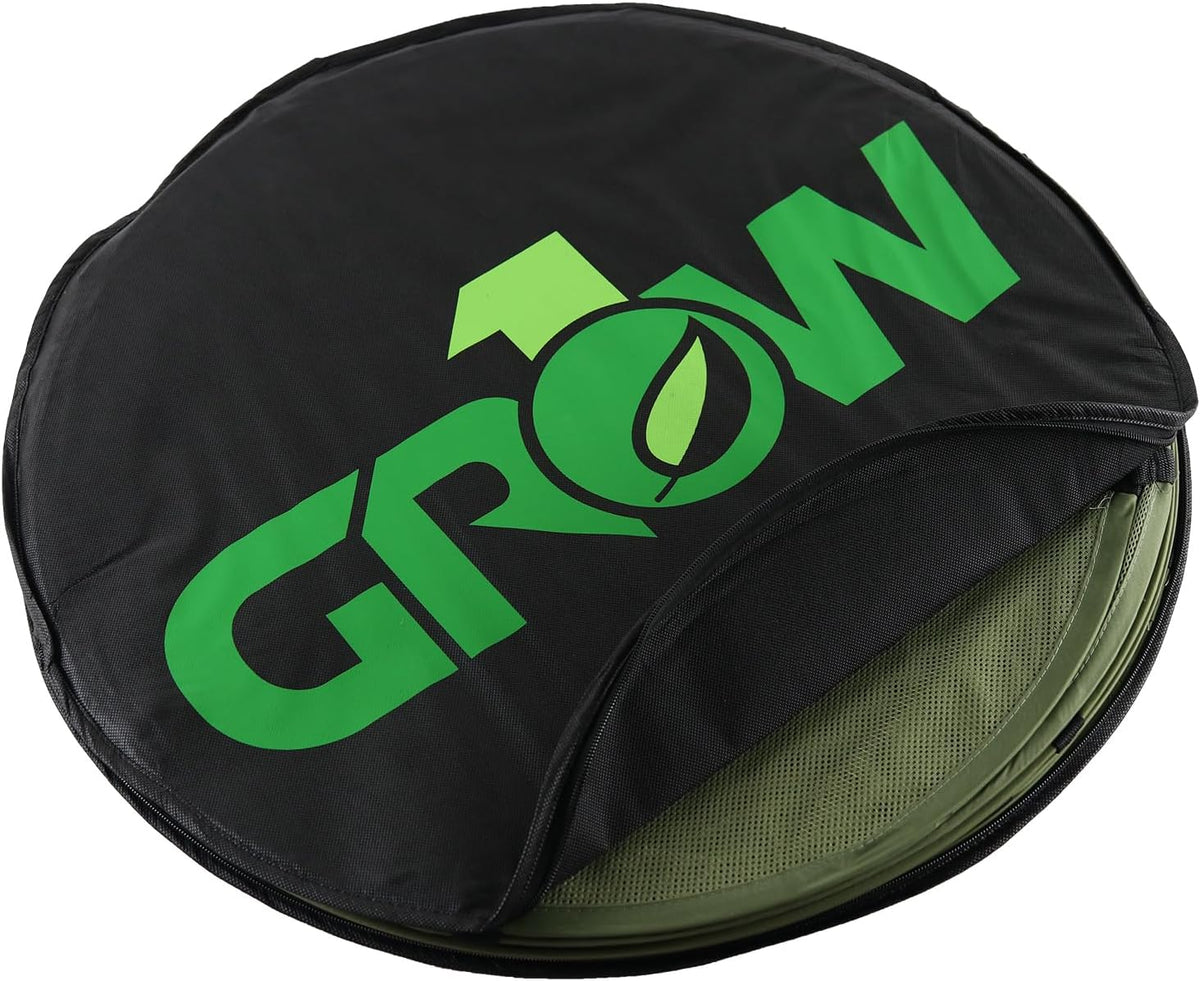 Grow1 2ft Drying Rack with Clip-On Levels Collapsible Mesh Herb and Flower Hanging Dryer with Removable Layers and Carrying Case