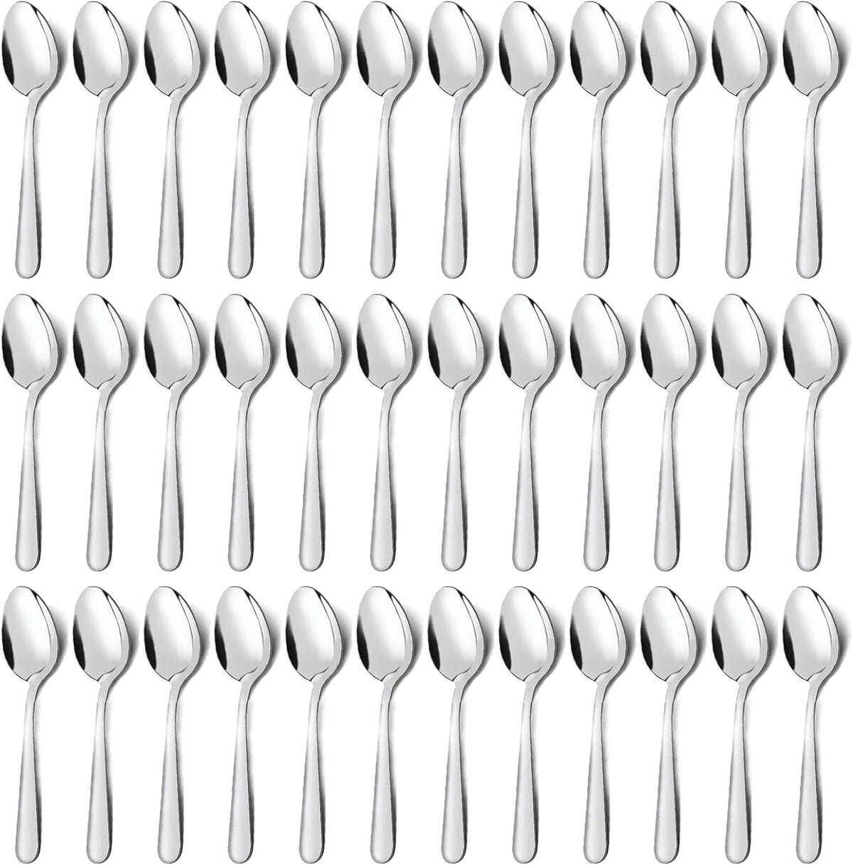 Unokit 36-Piece Silverware Set (6.7 inch), Stainless Steel Dinner and Dessert Spoons, Tablespoons - Mirror Polished, Dishwasher Safe