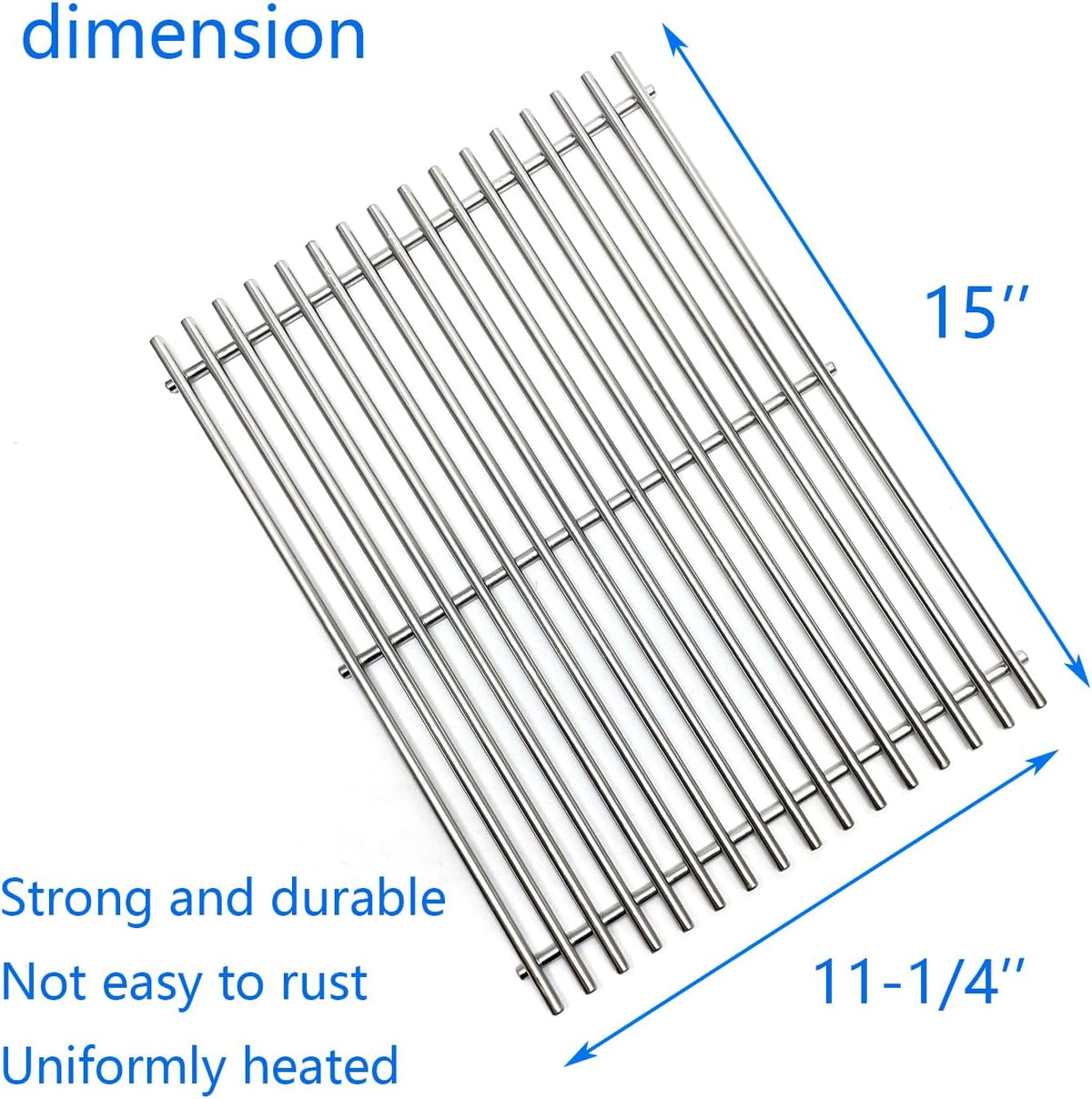 15" Stainless Steel Grid grates Replacement Parts for Weber Spirit E200 S-200 Spirit E-210 Spirit 210 S-210 Spirit 500 Genesis Silver A Gas Grills 7521 7522 7523 65904 65905