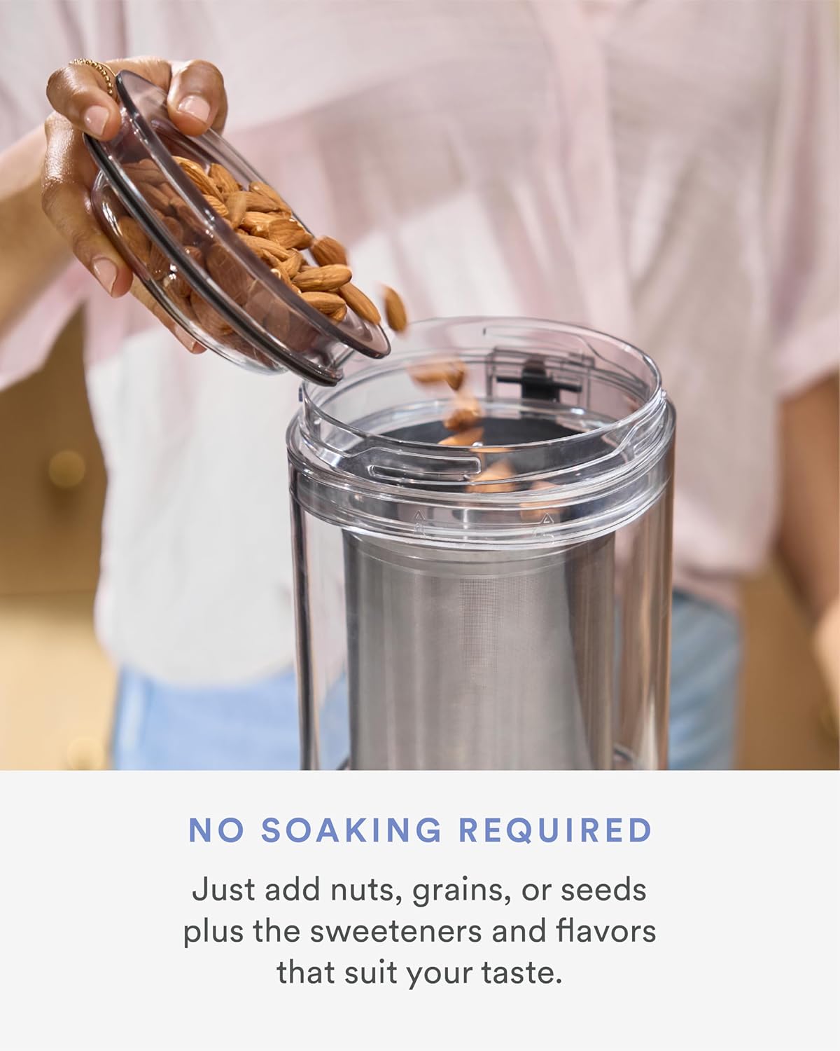 Nama M1 Plant Milk Maker – Homemade Oat, Seed, & Nut Milk Maker Machine – Smooth, Creamy Texture Barista Quality Milk in Minutes – Blends & Strains in One Container – Easy to Clean