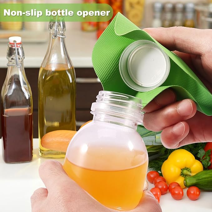 12Pcs Jar Opener Gripper Pads Rubber Jar Gripper for Weak Hands, Multi-function Kitchen Gadget Anti-Slip Coasters Bottle Lid Opener Jar Grippers for Seniors with Arthritis
