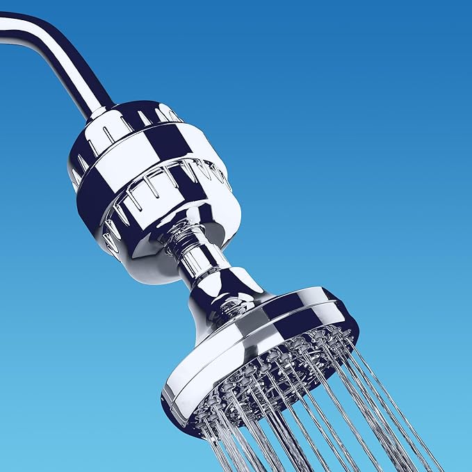 AquaBliss High Output Revitalizing Shower Filter - Reduces Dry Itchy Skin, Dandruff, Eczema, and Dramatically Improves The Condition of Your Skin, Hair and Nails - Brushed Nickel (SF100-BN)