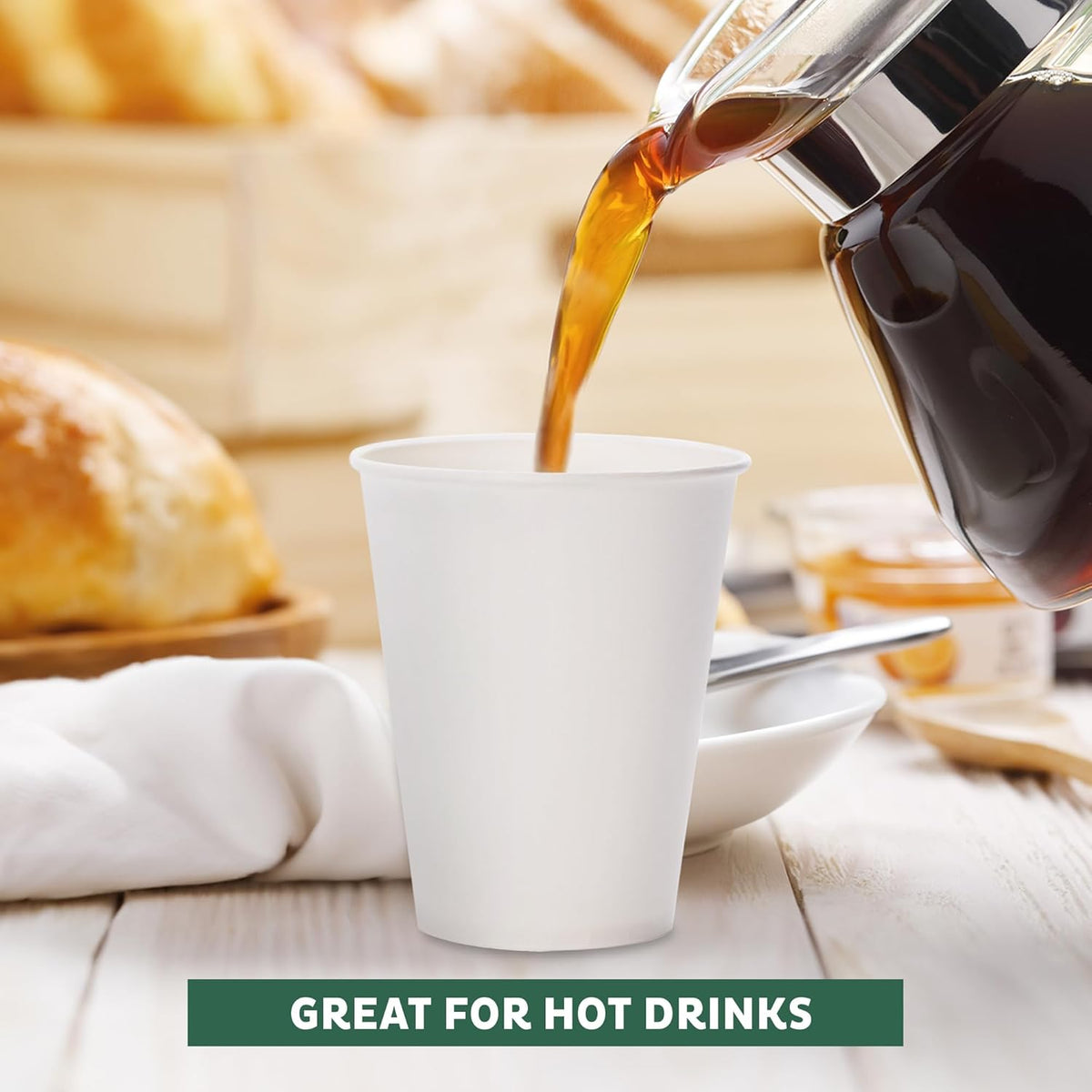 Freshware Coffee Cups 20 oz [100 Pack] Disposable Paper Cups for Hot or Iced Coffee Cup, Slushie Cup, Milkshakes, Smoothies, and Tea