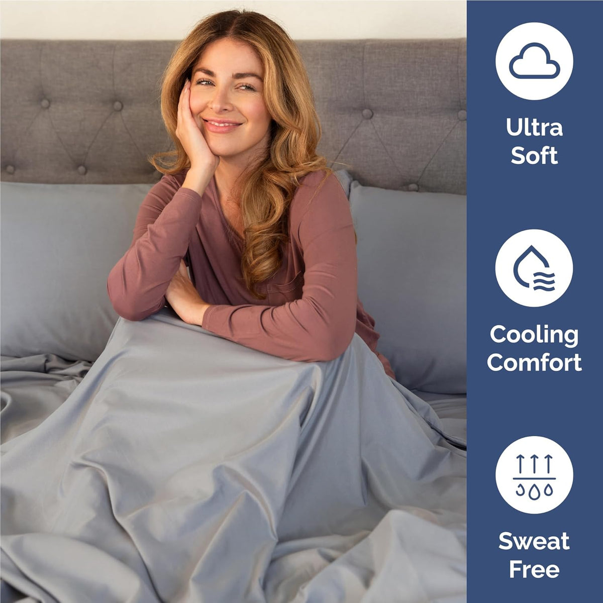 Full Size 4 Piece Sheet Set - Comfy Breathable & Cooling Bed Sheets Set - Hotel Luxury Bedding for Women, Men, Kids, Teens, Boys & Girls - Deep Pockets, Soft and Wrinkle Free - Oeko-Tex - Steel Blue