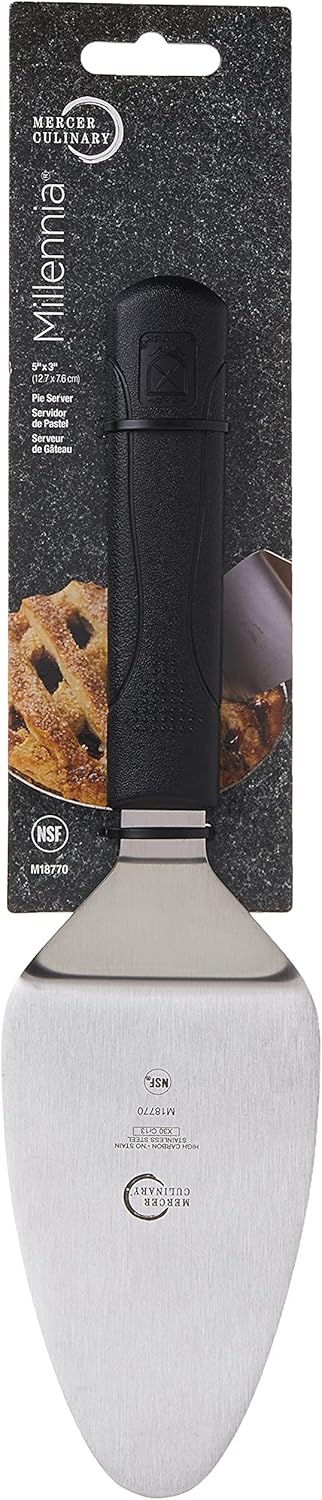 Mercer Culinary Millennia Pie Knife/Server, 5 Inch x 3 Inch Blade, Black Handle