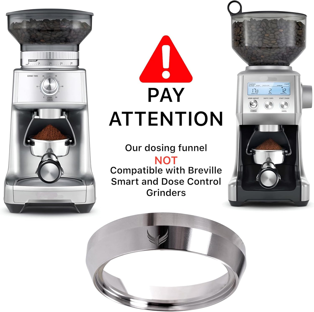54mm Espresso Dosing Funnel and Puck Screen Set Magnetic Coffee Dosing Ring And Filter for Portafilters Compatible with 54 mm Breville Portafilter Basket Premium Espresso Machine Accessories