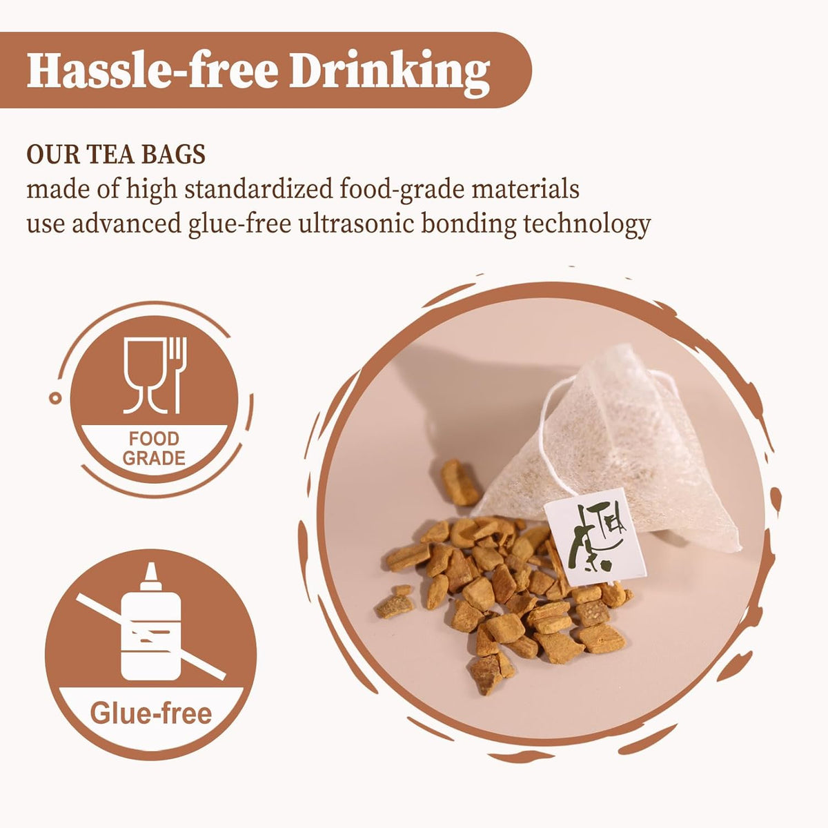 FullChea - Cinnamon Tea bags, 50 Teabags - Natural Cinnamon Sticks Tea for Relaxation - Caffeine-free - Support Better Sleep