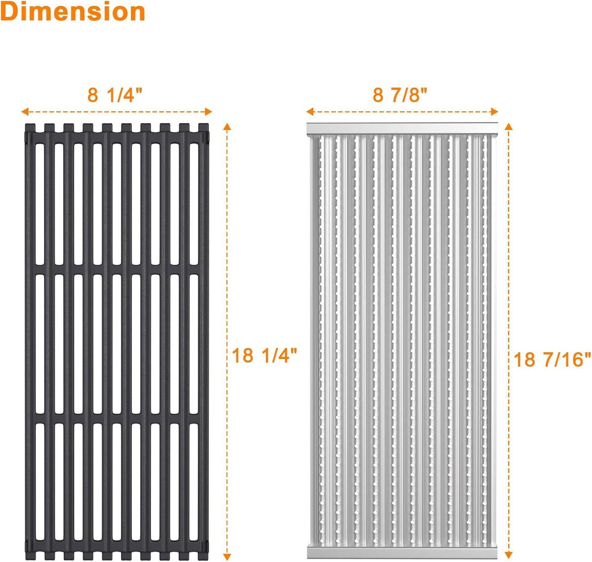 Cooking Grid Grates and Emitter Plates Replacement Parts for Charbroil TRU-Infrared Grills 3 4 Burner 463241314 433243911 463210011 463210312 G515-4700-W1, G515-4800-W1,Cast Iron
