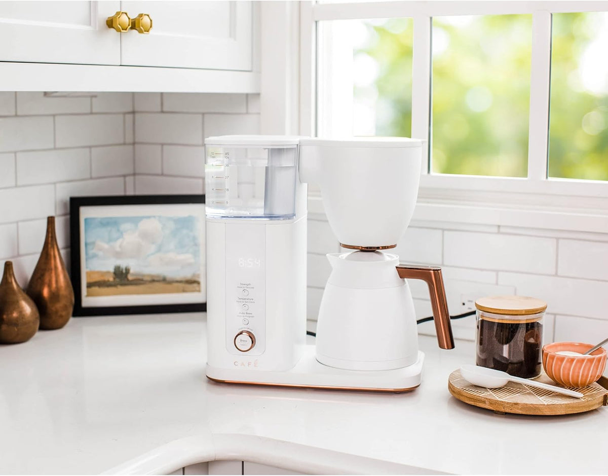 Café Specialty Drip Coffee Maker | 10-Cup Insulated Thermal Carafe | WiFi Enabled Voice-to-Brew Technology | Smart Home Kitchen Essientials | SCA Certified, Barista-Quality Brew | Matte White