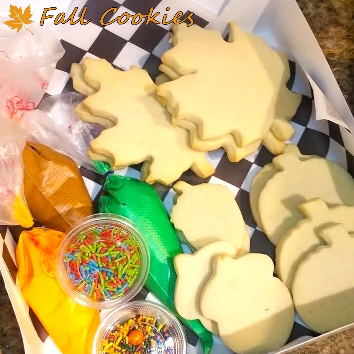 Thanksgiving Cookie Cutters 7PCS, Large Pumpkin Turkey Pine Cones Maple Leaf Squirrel Fall Cookie Cutters Shapes, Sturdy Metal Fondant Biscuit Cutters for Home Holiday Baking with Family