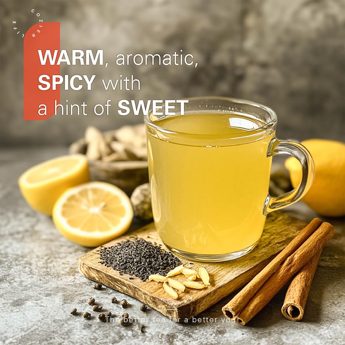 WT WEETEE Turmeric Ginger Cinnamon Tea Bags, Warm & Spicy Turmeric Ginger Herbal Blend Tea, Rich in Antioxidant, Natural Ingredients, Caffeine-free