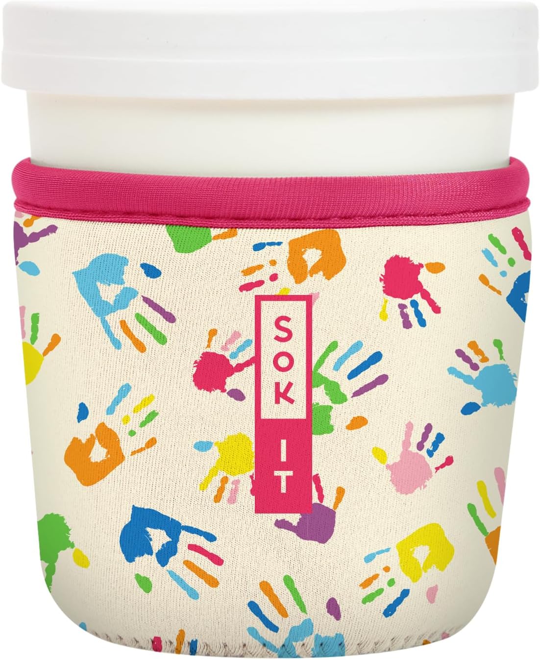 Sok It IceCreamSok Insulated Neoprene Cover (Hand-Painted Treasures, Tapered Ice Cream Pints)