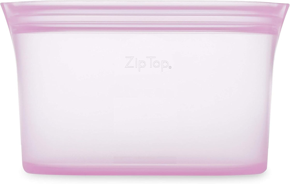 Zip Top Reusable Food Storage Bags | Large Dish [Lavender] | Silicone Meal Prep Container | Microwave, Dishwasher and Freezer Safe | Made in the USA