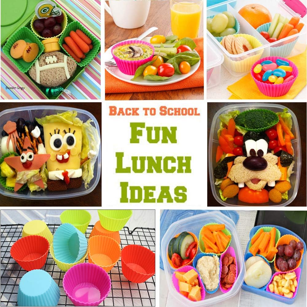 Silicone Lunch Box Dividers, 46 Pcs Bento Bundle Lunch Box Kit for Kids Lunch Accessories, BPA Free, Dishwasher Safe