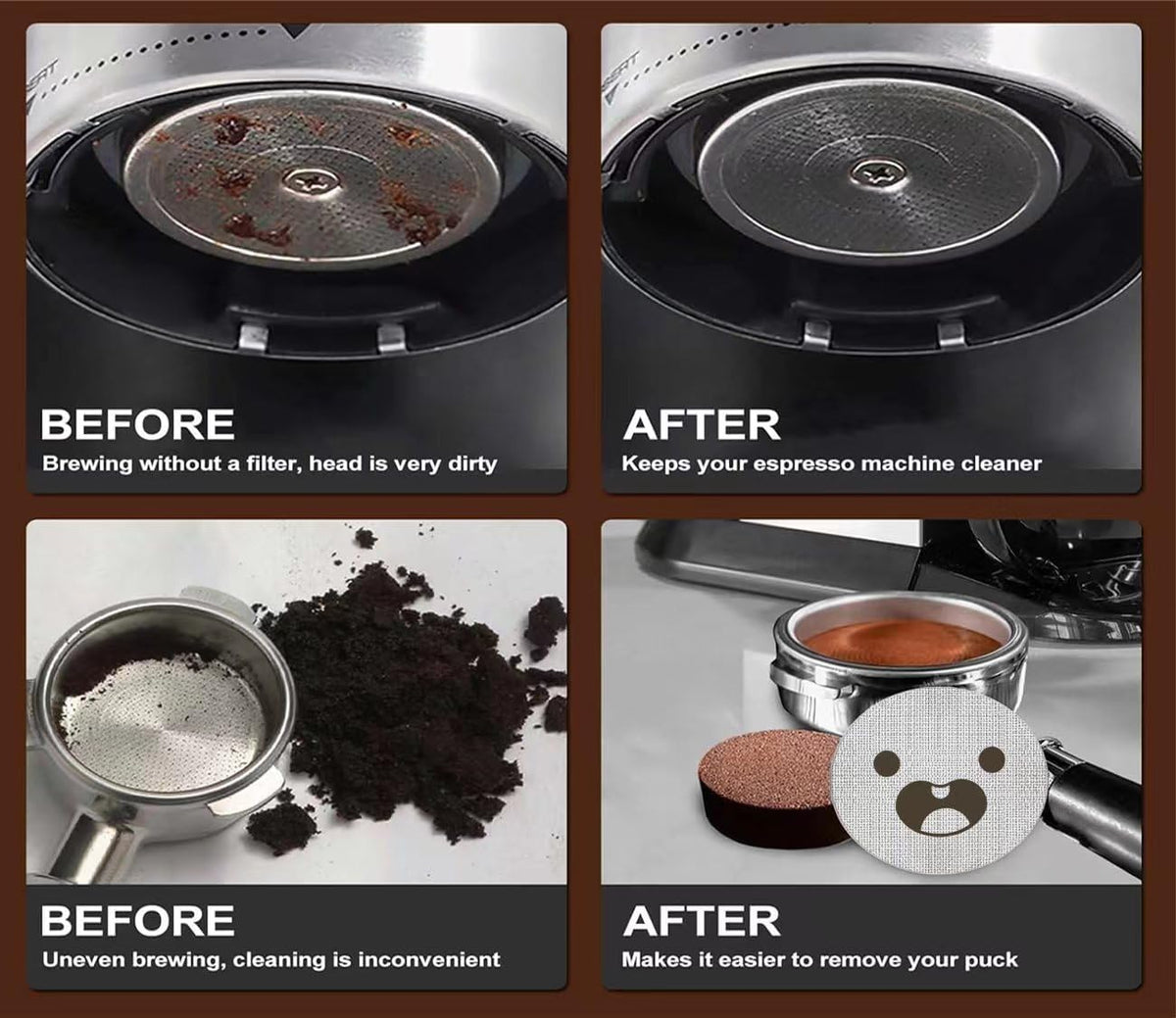 51mm Espresso Puck Screen, Lower Shower Screen, Metal Coffee Reusable Filter for 51mm Espresso Portafilter Basket, 1.7 Thickness(Happy)