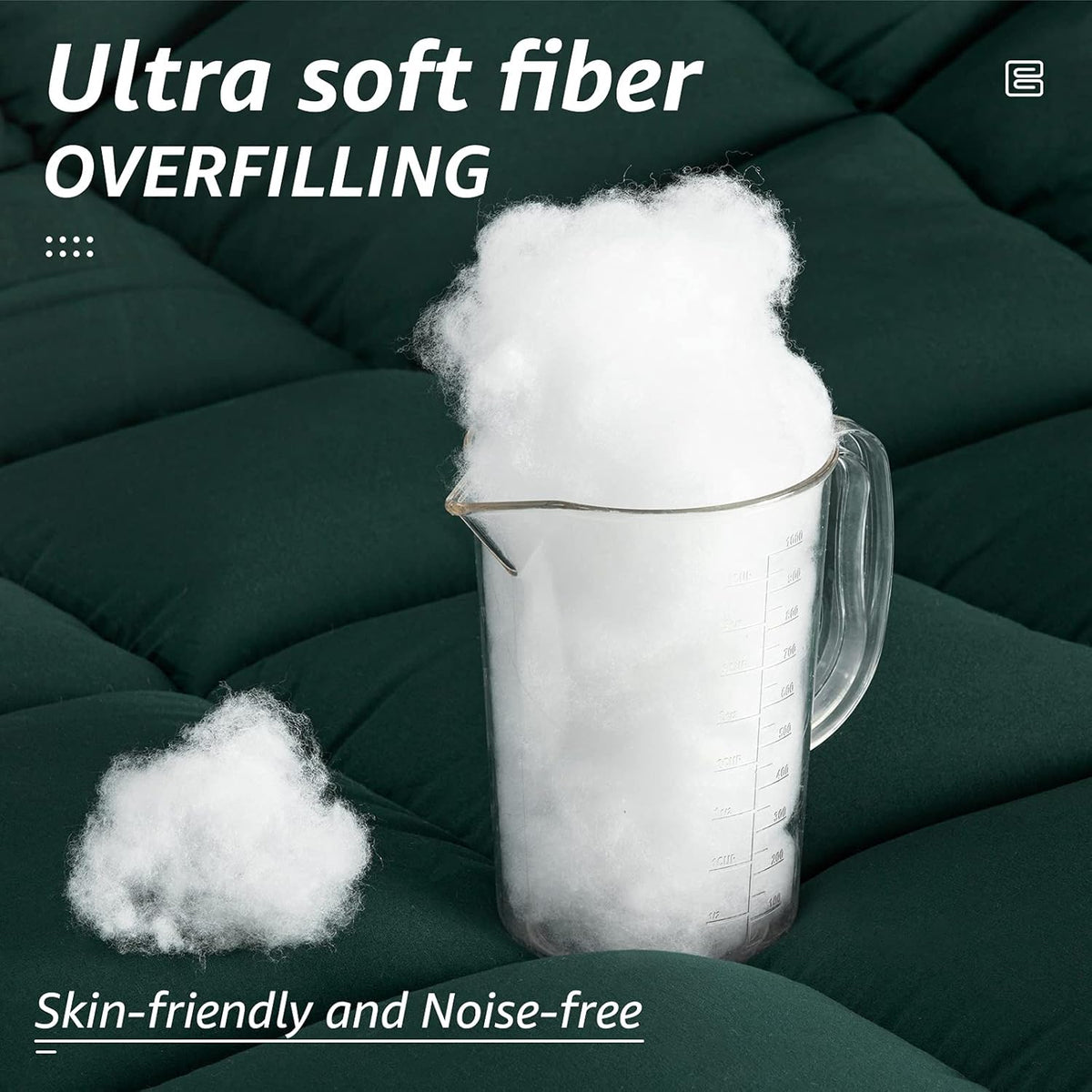 HYLEORY All Season King Size Bed Comforter - Cooling Down Alternative Quilted Duvet Insert with Corner Tabs - Winter Warm - Machine Washable - Emerald Green