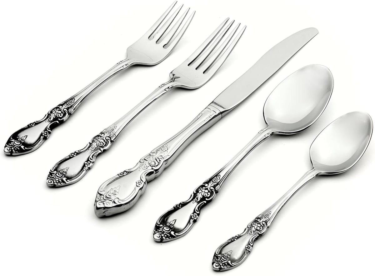 Oneida Louisiana 5-Piece Flatware Set, Service for 1,Silver