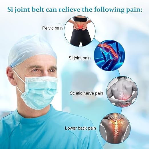 Back Brace for Lower Back Pain, Si Belt, Sciatic Nerve, Relief for Sciatica, Hip, Spine Pain, Pelvic, Sacroiliac Belt-Breathable & Adjustable Lumbar for Women and Men (Regular, Gray)