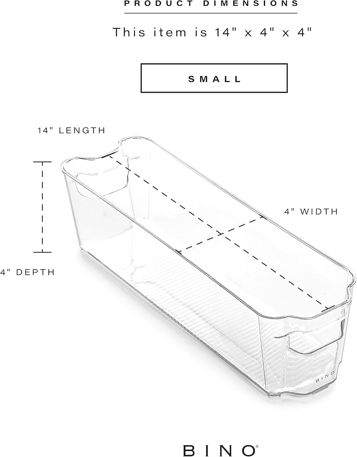 BINO | Stackable Storage Bins, Small - 2 Pack | THE STACKER COLLECTION | Clear Plastic | Built-In Handles | BPA-Free | Containers for Organizing Kitchen Pantry | Multi-Use Organizer