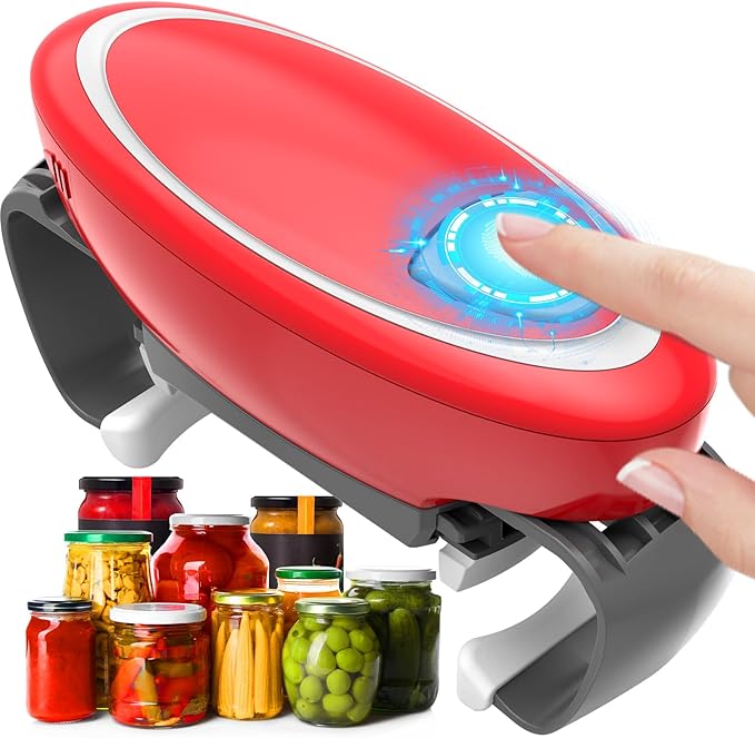 Electric Jar Opener for Weak Hands, Automatic Jar Opener for Seniors with Arthritis, Strong Tough & Easy One Touch Bottle Opener for Arthritic Hands
