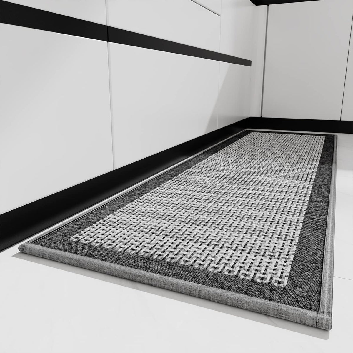 Kitchen Rugs and Mats Non Skid Washable - Non Slip Absorbent Kitchen Runner Rugs for Floor, Machine Washable Standing Mats for in Front of Sink,Entryway,Entrance,Door(20"x32",Grey)